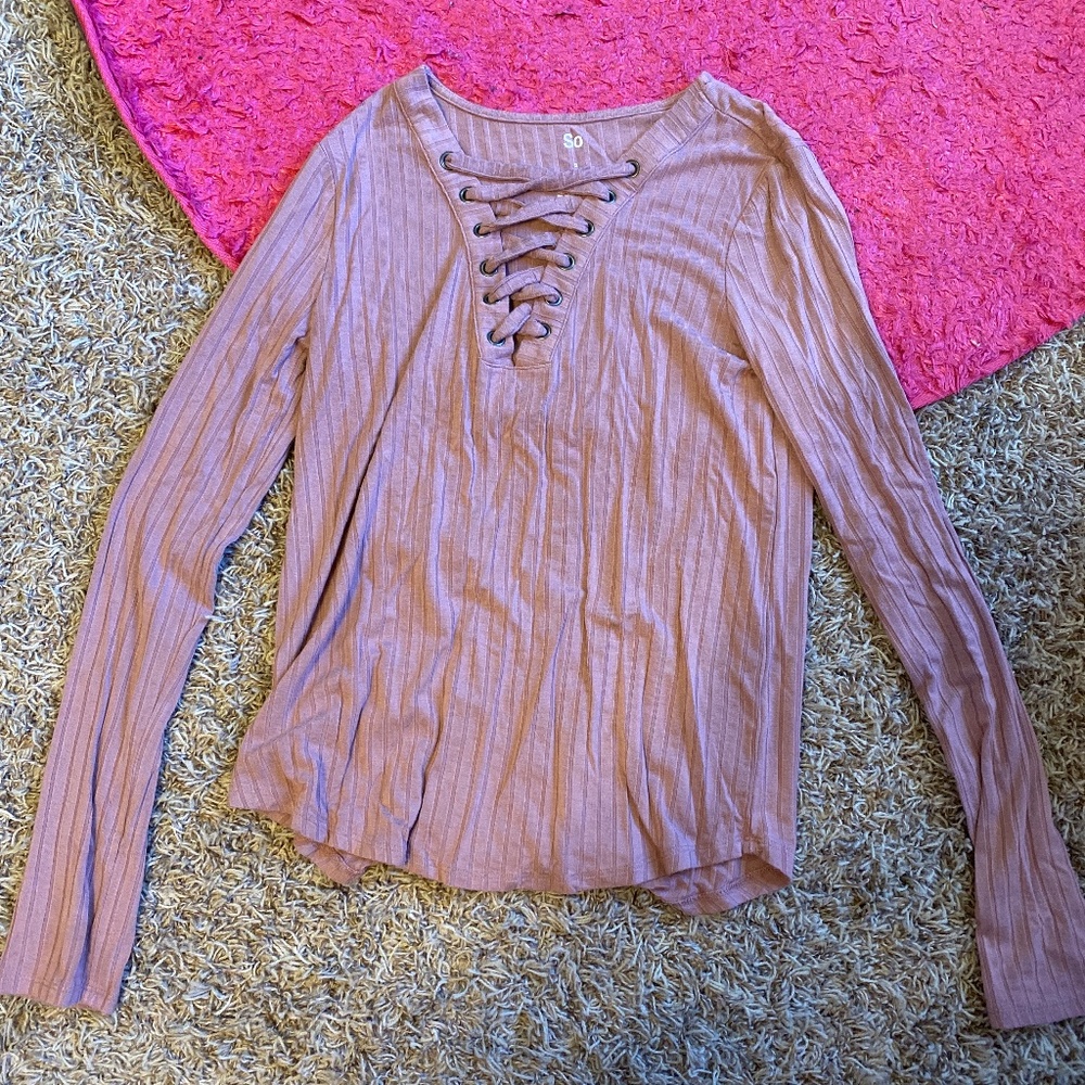 Blush long sleeve shirt
